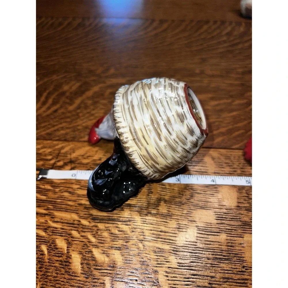 Vintage Rooster Chicken Salt Pepper Shakers Ceramic Basket Cottagecore Country